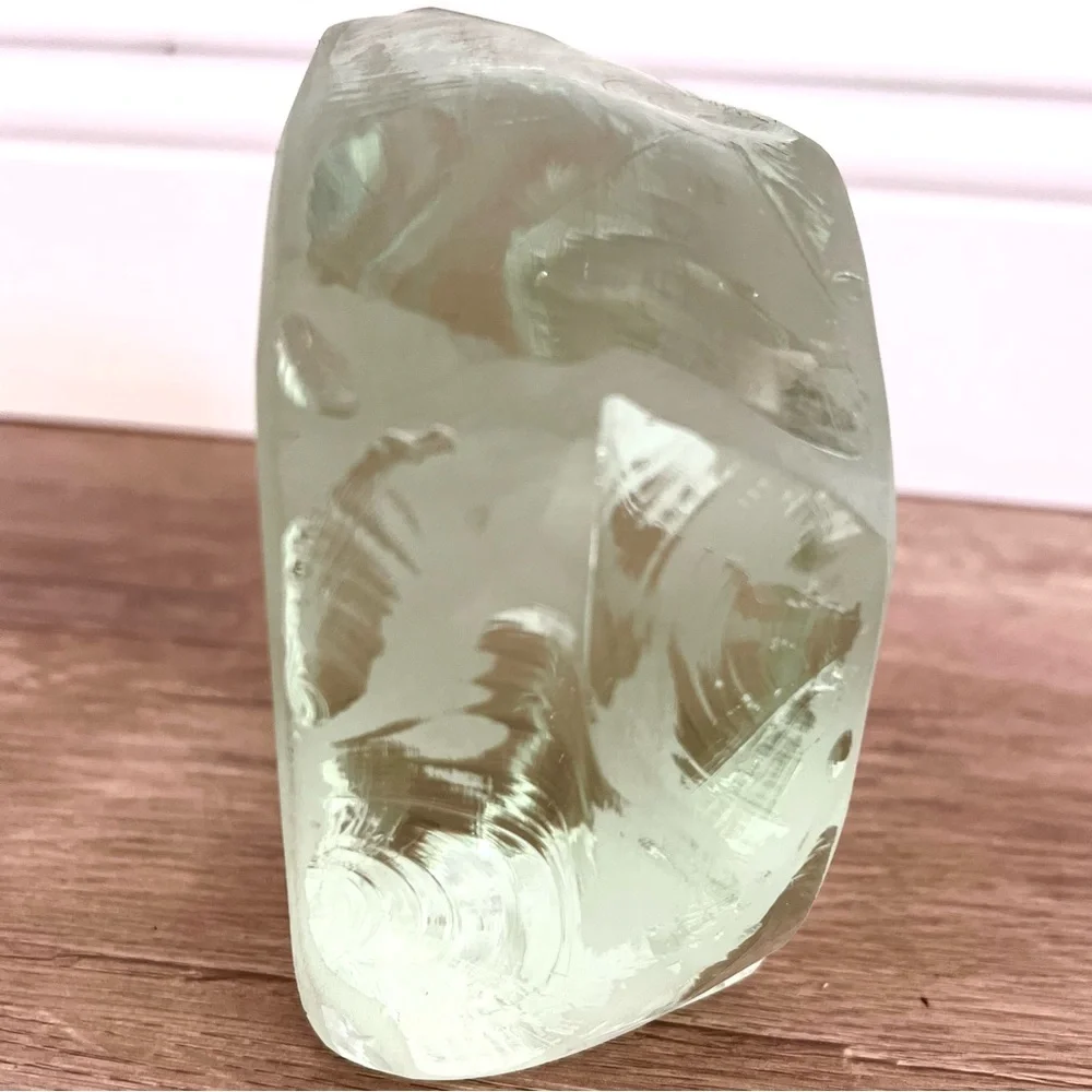 VINTAGE 1978 RM YATES ETCHED GLASS BLOCK‎ PAPERWEIGHT SAILBOAT SIGNED & DATED